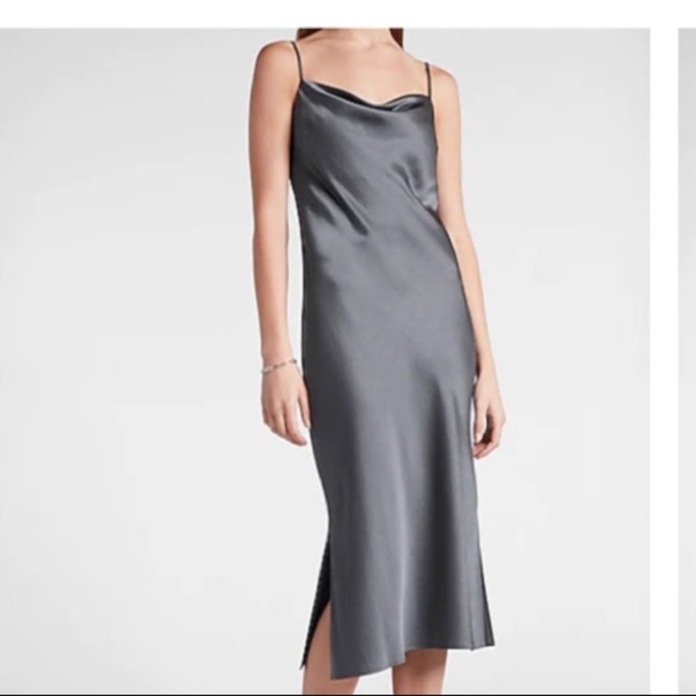 NWOT EXPRESS Satin cowl neck slip dress
